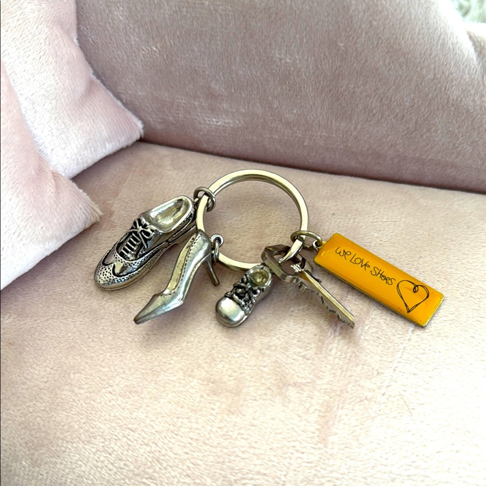 Silver Keychain with Shoe Charms